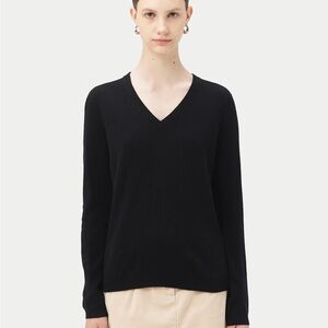 Simple Black Sweater V Neck